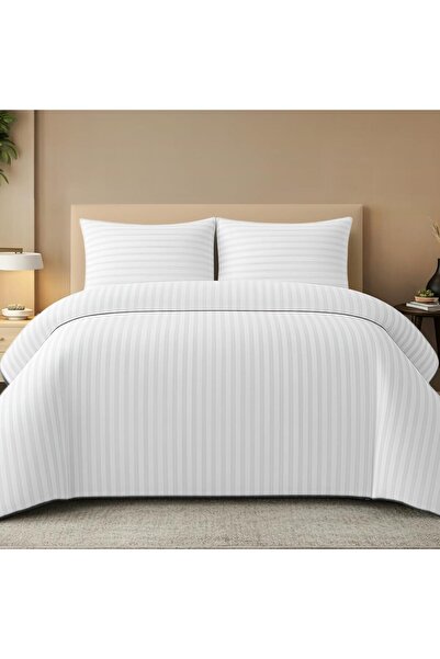 Generic Pamposh Satin Stripe Duvet Cover Set, Bedding Set, Hypoallergenic, Ul...