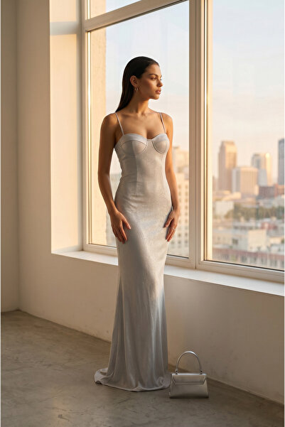 Aslı Asya Women's Glitter Lined Evening Dress