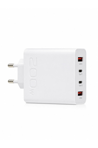 Bubitechh 200W Çok Portlu Hızlı Şarj Adaptörü | 2 USB-A + 2 Type-C (PD) Şarj ...