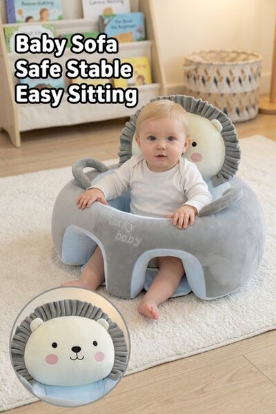 Generic 1Pc Crystal Plush Sitting Support Seat Cushion Non Slip Base Handles ...