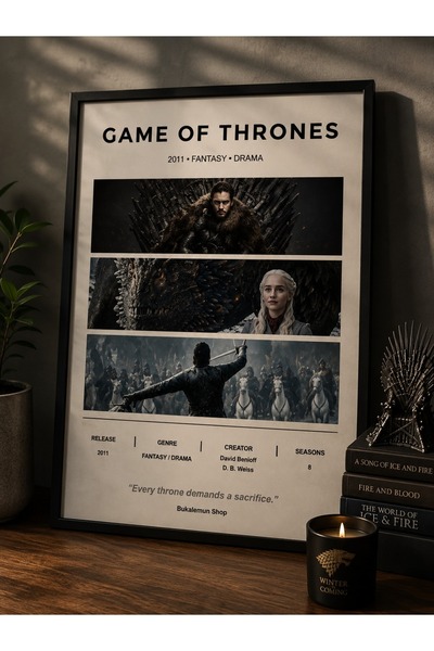 Bukalemun Shop Game of Thrones Dizi Afişi (Çerçevesiz) - A4 Minimalist Poster