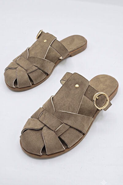 StWenn Women's Suede Cage Slippers
