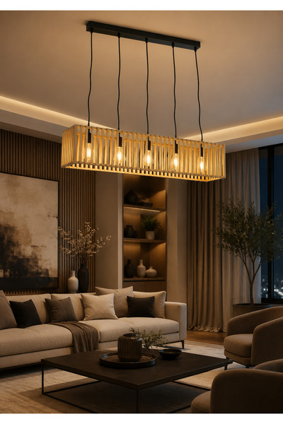 Grecia Rustic Chandelier Tropical Wood Multi-Place |   A Tranquil Tropical To...