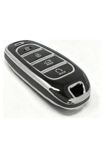 KeyRoN Hyundai Tucson Santa Fe Sonata Hybrid Silicone Patterned 4-Key Key Cas...