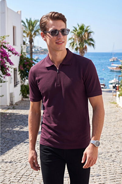 Buratti Regular Fit Fermuarlı Polo T Shirt Erkek POLO T SHİRT 5904069