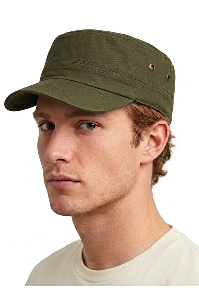 STELLA VESTİNO Castro Gabardin Hat - Military Style Cotton Unisex Castro Cap