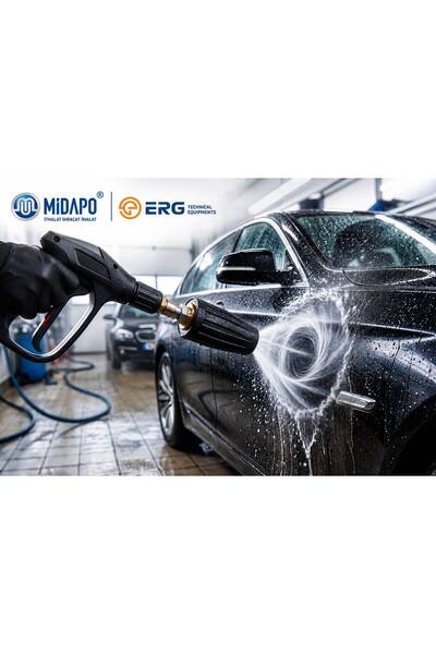 Midapo ERG 360° Dönerli Turbo Nozul Basınçlı Yıkama Makinesi Ucu – Profesyonel Oto Yıkama Aparatı