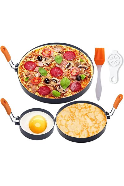 Arabest 3-Pack Large Egg Rings Set,8" Omelet,6" Pancake,4" Griddle Rings,Non-...