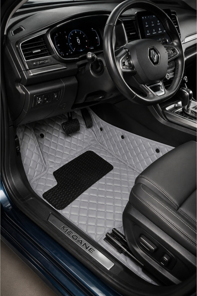 PASPASGRAFT Renault BOREAL Açık Gri 8D Diamond Premium Havuzlu Deri Oto Paspas