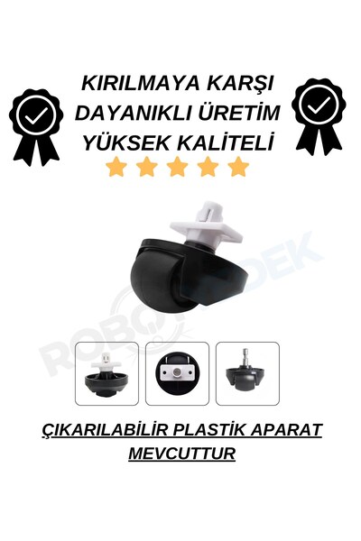 robotyedek Съвместимо колело за Roborock QRevo CurvX / QRevo Curv 2 Pro, чере...