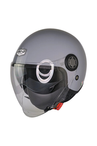 kuzey motor FR-612 NARDO GRİ YARIM KASK (GÜNEŞ VİZÖRLÜ)