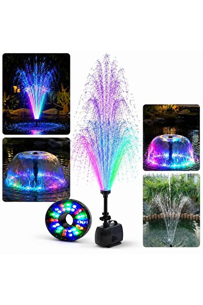 Classica Fantana arteziana cu lumini led, 4500 l/h si 2 moduri de dispersie a...