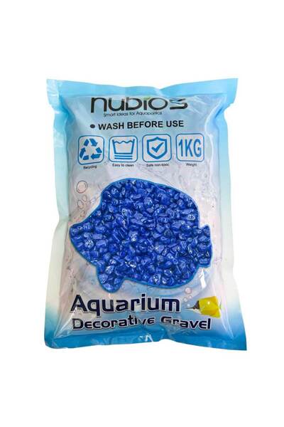 Nubios Pietris decorativ acvariu albastru 1 Kg.