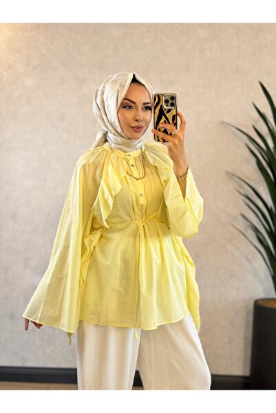Merwishop Mrw1633 Frill Shirt Yellow