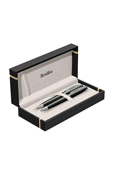 Scrikss Ballpoint Pen + Versatil Pen Set Black Gift Set