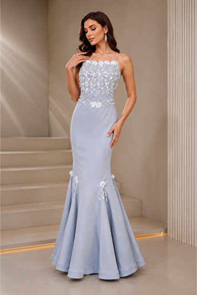 Mesk dresses Soft Evening Dress with a Fitted Cut