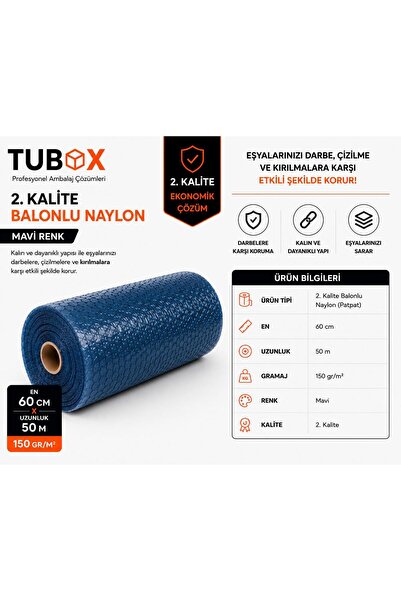 TUBOX Balonlu Pat Pat 150gr Eşya Taşıma Naylonu 60cm x 50m