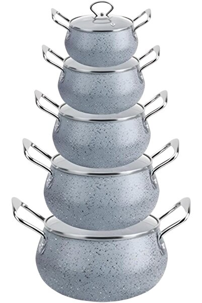 Cady One 10Pcs Cooking Pots Set Thickened Enamel Cookware Set with Double Ear...