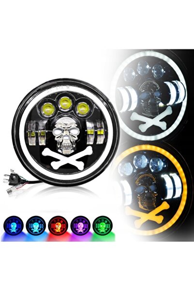 Flexzon Προβολέας LED Καθολικός 7 ιντσών 18 εκ. 9V - 32V με Χαμηλή και Υψηλή ...