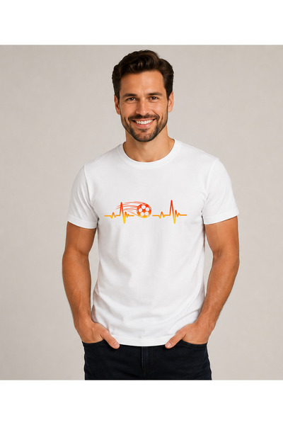ASELİNDA Yellow Red Pulse Design t Shirt