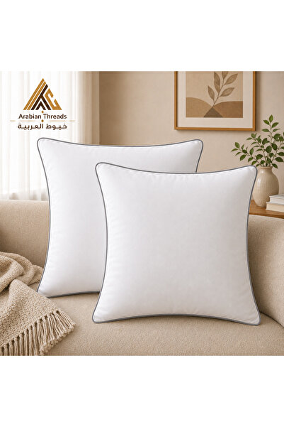 Arabian Threads Decorative Cushions 45x45 cm - Microfiber Filled - Grey Brim ...