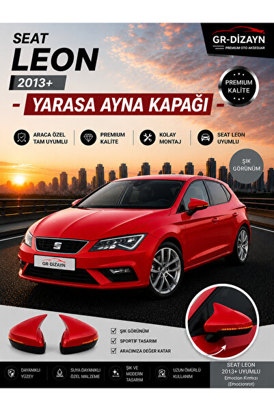 GR-Dizayn SEAT LEON 2013+ ARACA ÖZEL BOYALI YARASA AYNA KAPAĞI A+ (EMOCİON KI...