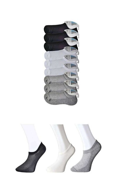 Mestore Black Gray and White Men's Invisible Socks 9 Pairs
