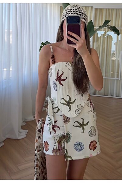 St boutique Bustiyer Şort Etek Askılı Korse