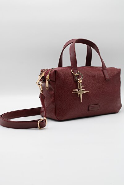LASSO Women's Burgundy Multi-Compartment Crossbody Hand and Shoulder Bag with...