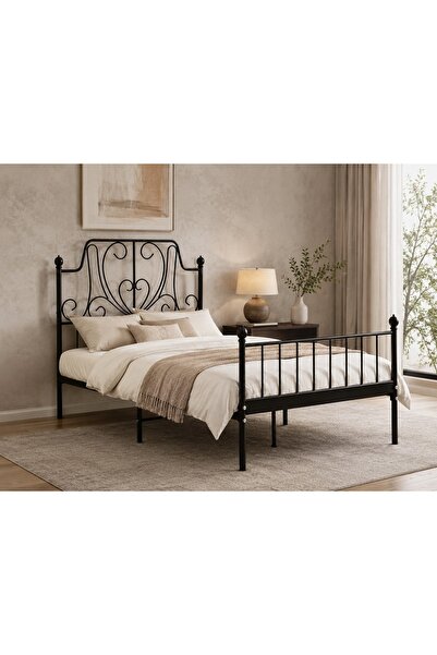 Generic 190*120 Black Iron Bed with Modern Elegant Design