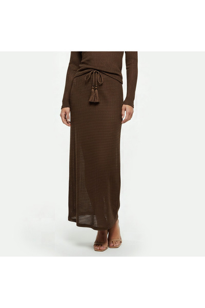 2Xtremz Maxi A-line Textured Skirt with Tie-Up