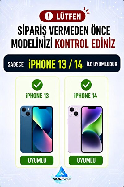 3GEN CASE iPhone 13/14 Uyumlu İkonik Desenler Serisi Lansman Kılıf İçi Kadife Kaplamalı Kamera Yükseltili