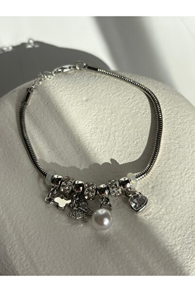 BHR AKSESUAR Silver Color Charm Bracelet