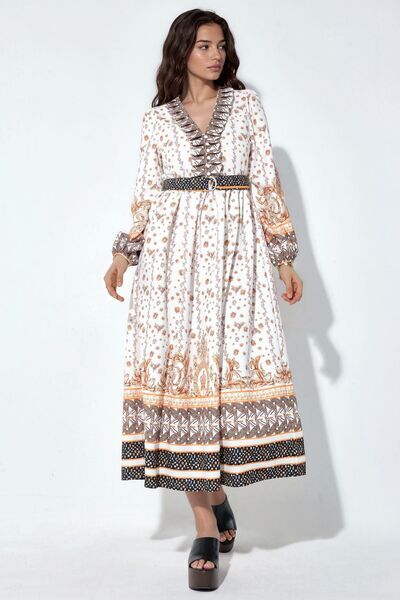 Hiccup Msn Floral Patterned Belted Maxi Dress