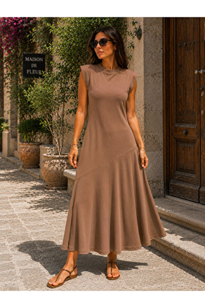 DEEP FAIR Women's Sleeveless Crew Neck Midi Dress Cm26El00678
