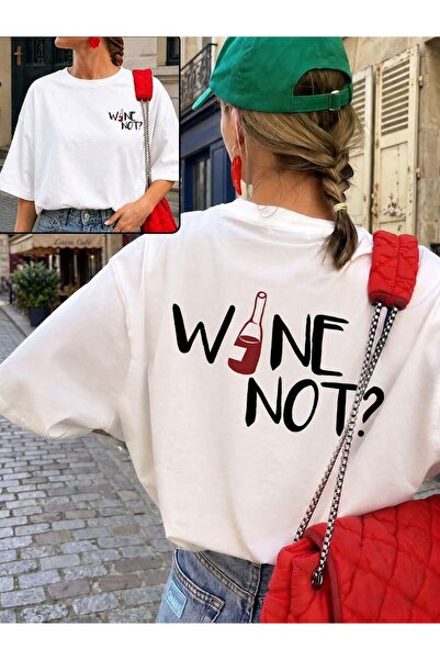 SVART WEAR Wine Not? Printed Oversize Crew Neck Summer T-Shirt