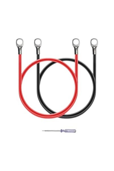 Next ®   Cablu roșu/negru de 10mm² cu papuci din cupru electrolitic la ambele...