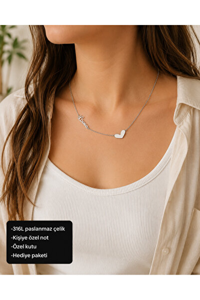 HER ŞEY NOTA www.herseynota.com Virella Love Written Heart Women's Necklace 3...