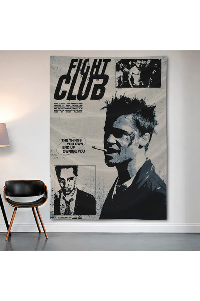 Geek Cultcha Fight Club Wall Cloth Wall Tapestry First Quality Satin Fabric P...