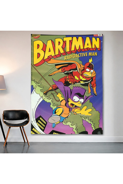 Geek Cultcha Bartman Wall Covering Wall Tapestry First Quality Satin Fabric P...