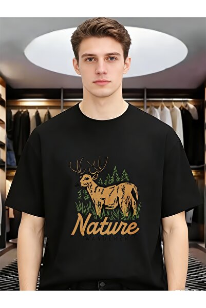 Ekim11 Nature Wanderer Deer Casual Fashion Men Funny Unique Tees Pure Cotton ...