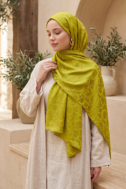 EBRUTESETTÜR Modern Ring Pattern Jacquard Shawl Series Oil Green