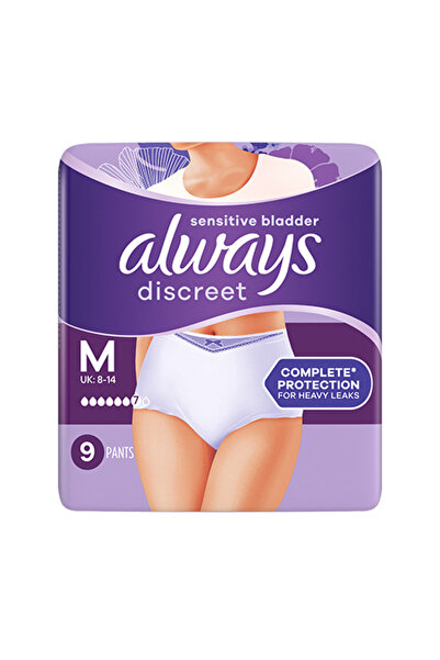 Always | Discreet Pants Plus Medium | Υπεραπορροφητικό Εσώρουχο Ακράτειας | 9τμχ