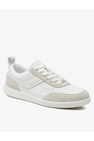 Calvin Klein Low Top Lace Up Lth Mix Erkek Beyaz Sneaker