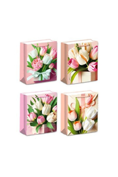 OEM Pungă cadou S mix de flori 23x18x10 cm W K