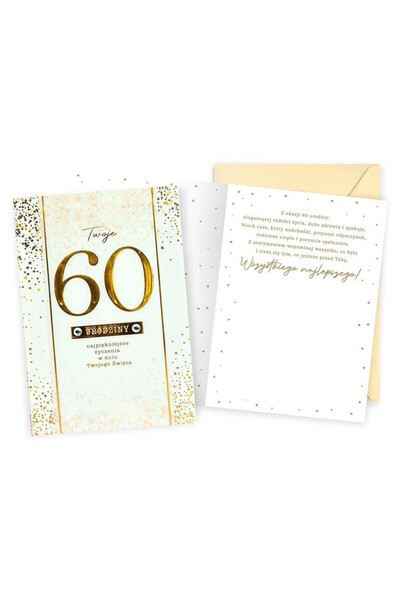 KUKARTKA Felicitare/Karnet aniversar B6 pentru 60 de ani, cu plic inclus, Mul...