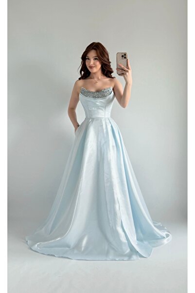ayşenur Dinçer butik Aurora Abiye Bebe Mavisi