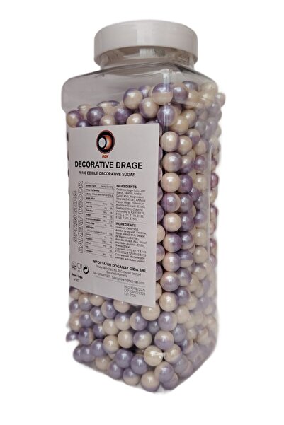 DGN Perle decorative de zahăr alb-mov 900g