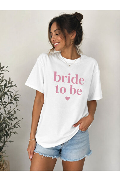 cesita تي شيرت أبيض من القطن مطبوع عليه Bride To Be