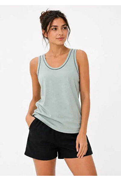 stelol Athlete's Crew Neck Sleeveless Summer Tank Top - Water Green